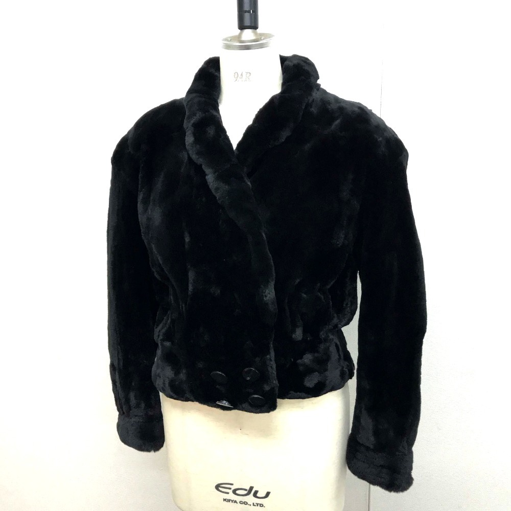 no brand ノーブランド ファーコート ジャケット KK 毛皮 ショートコート シェアードミンク ブラック