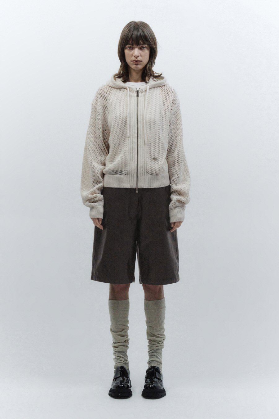 【INSILENCE】 VEGAN LEATHER BERMUDA PANTS : WASHED BROWN 13,579円