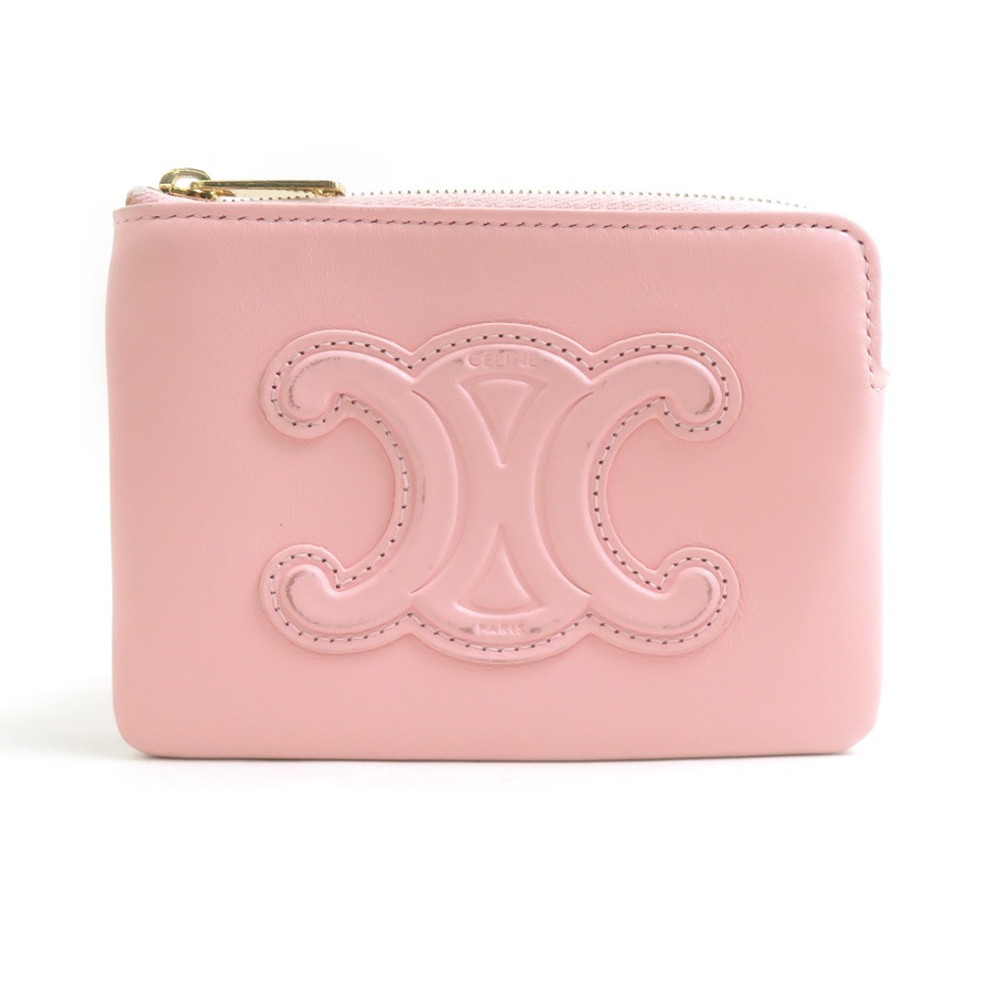 セリーヌ CELINE コインケース トリオンフ レザー ピンク レディース r11208j