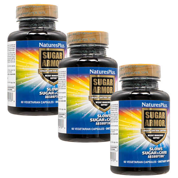 シュガーアーマー 60錠 3本 NaturesPlus Sugar Armor ダイエット グルテンフリー 海外発送 日時指定不可 国際郵便発送