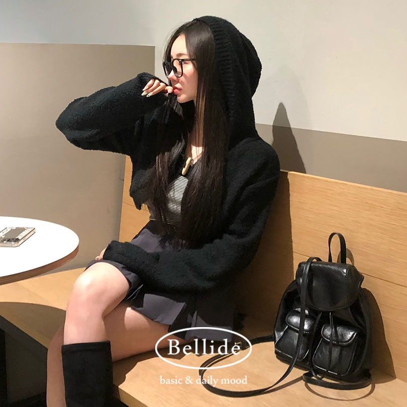 [MADE] ブクルクロップドフードボレロ カーディガン cd1234