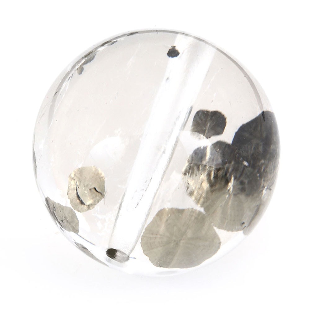 「1点もの 現品」 1粒売り 天然 オーラクォーツ ブラジル産 16mm パワーストーン バラ売り 天然石 パワーストーン ばら売り ビーズ 穴あき 1玉売り アクセサリー パー zz000120-b