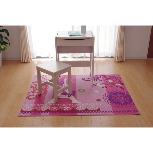 1340770210903 デスクカーペット 女の子 エッフェル柄 ジェンヌ ツー ピンク 133×170cm メーカー直送