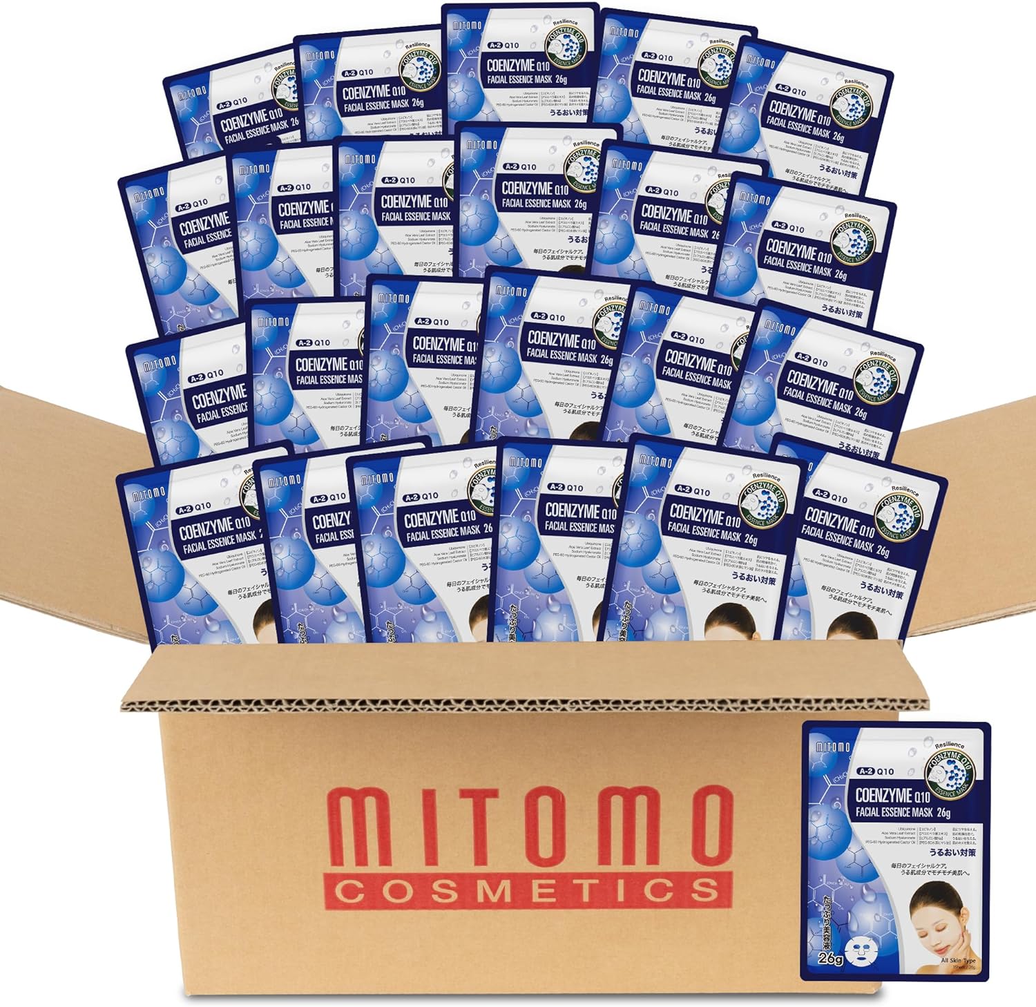 日本製 Q10 シートマスク/800枚x1セット＝800枚/美容液/スキンケア 潤いマスクパック[MTSS00516-A-2x080]