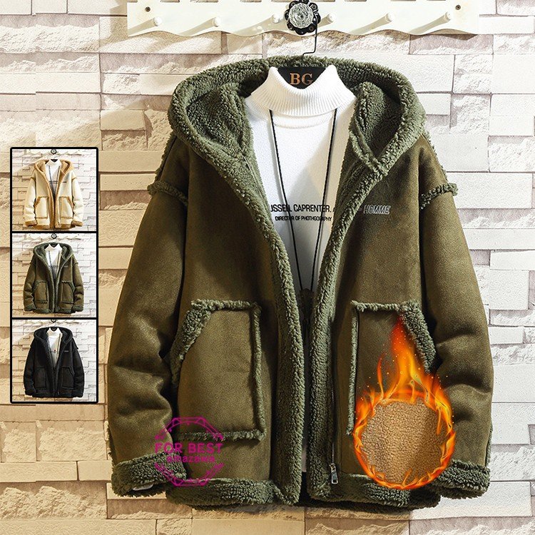 ムートンジャケット メンズ 裏起毛 ジャケット 裏ボア付き ブルゾン 厚手 カジュアル ビジネス 大