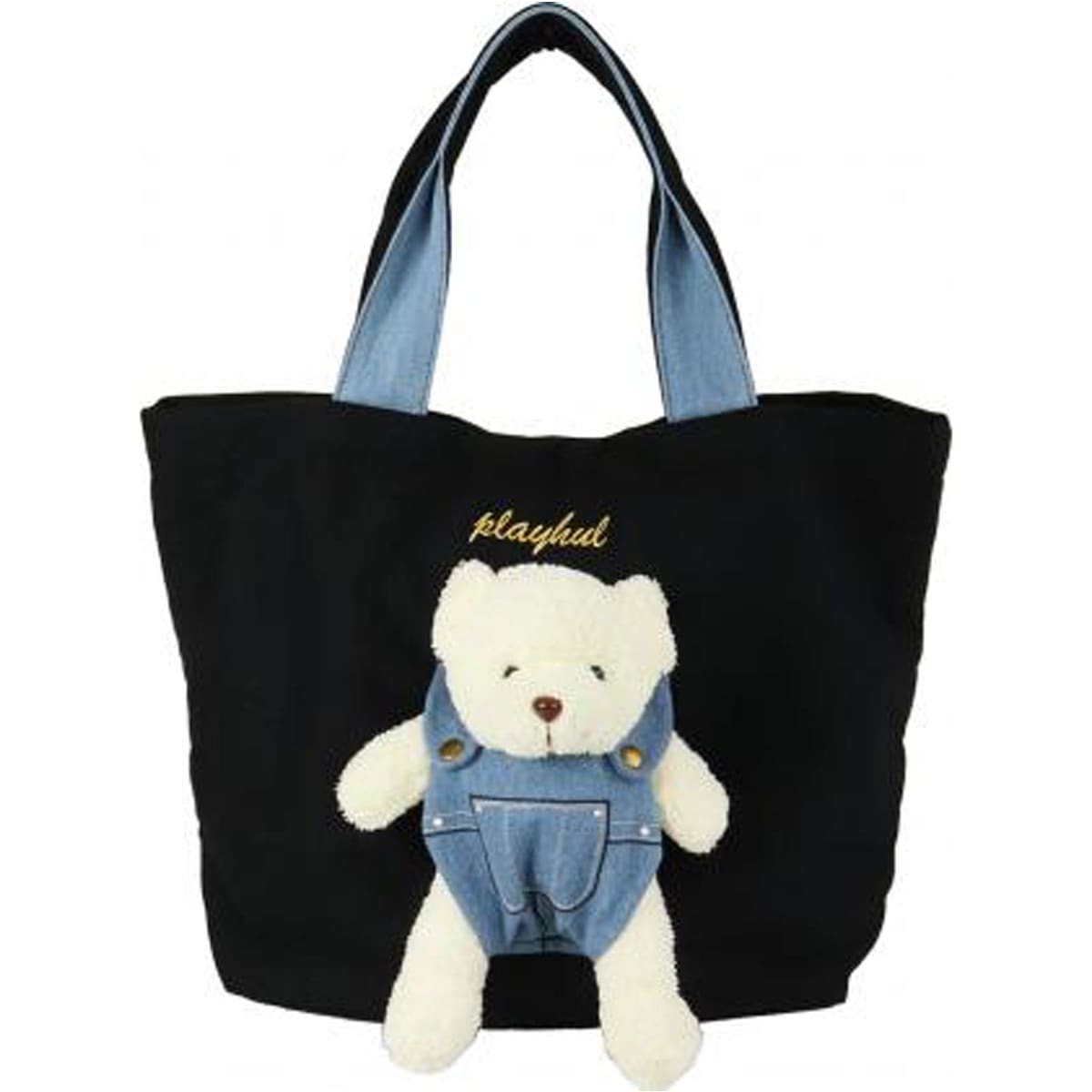 Qoo10] ぬいぐるみ付き トートバッグ レディース : バッグ・雑貨
