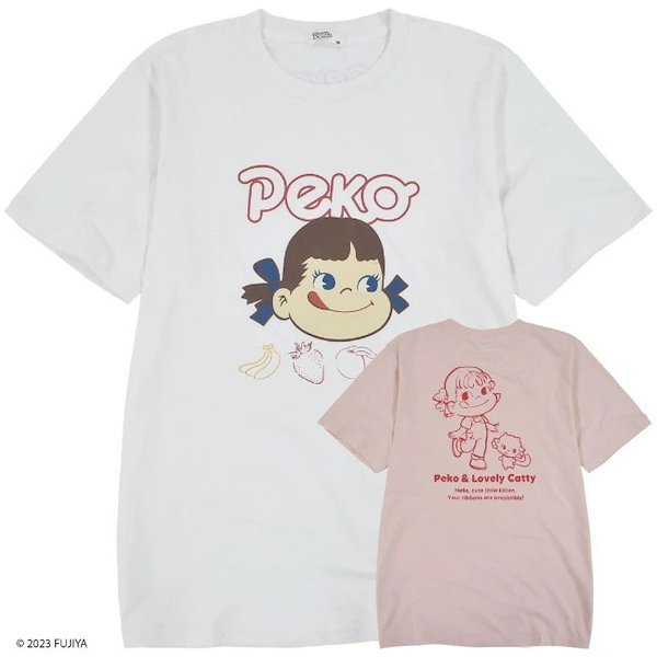 Qoo10] ペコちゃん 不二家 Tシャツ 半袖 刺繍