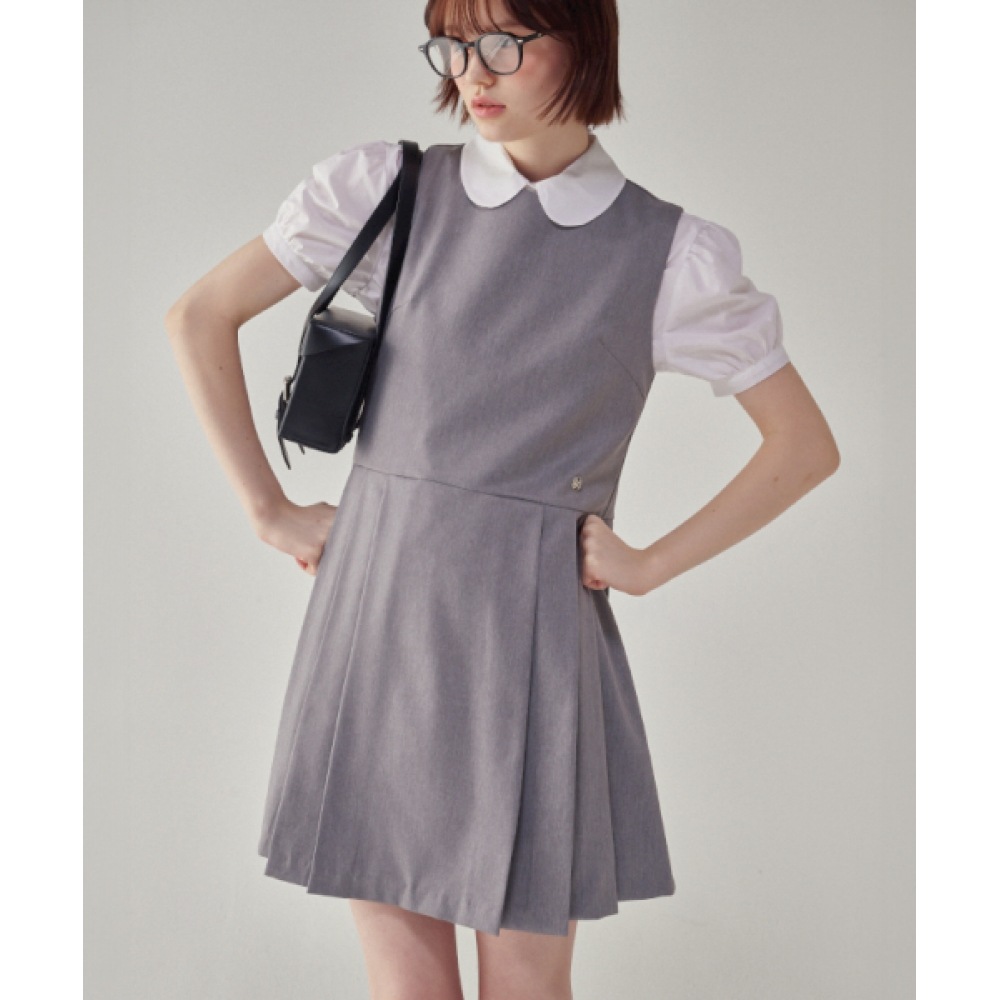 RONRON ロゴプリーツレイヤードドレスグレー 13,255円