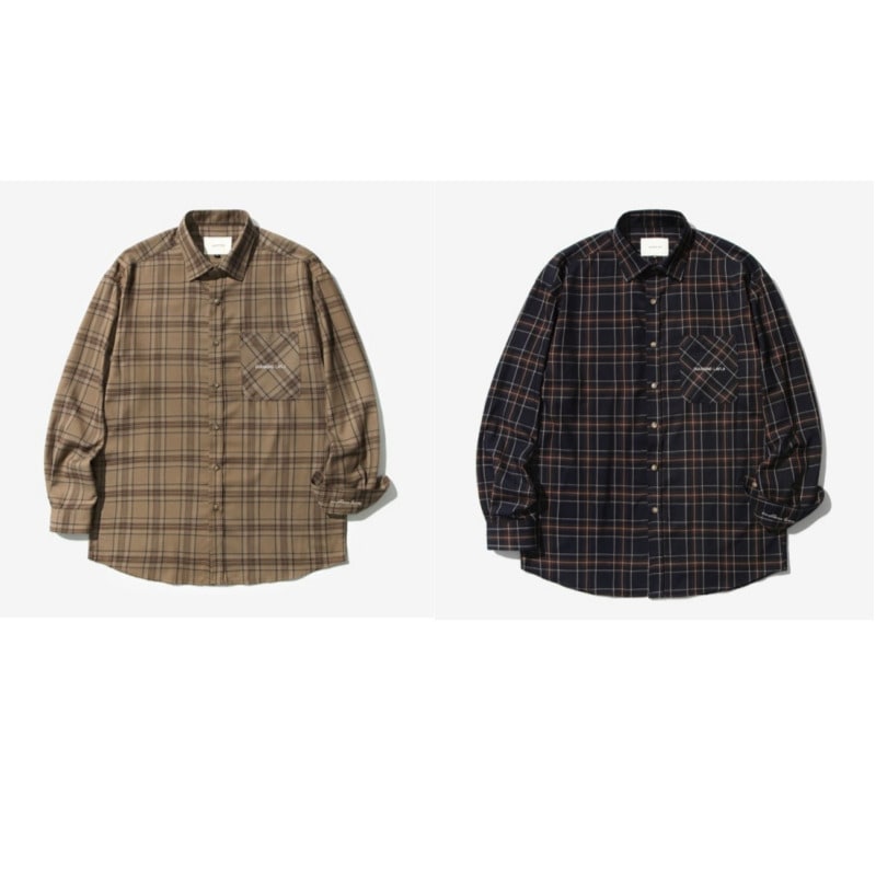 DIAMOND LAYLA【BTSジョングク,BTOB着用】オーバーサイズチャックシャツ　Layla endless love Fluff Mood Check shirt