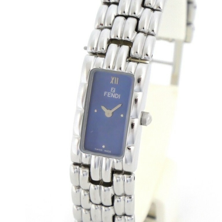 FENDIFENDI 腕時計 ｸｵｰﾂ SS 660L ﾌﾞﾙｰ盤 ｽﾃﾝﾚｽｽﾁｰﾙ 【中古】(63632)