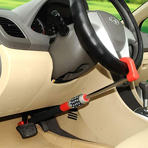 WANLIANカーコードロック車盗難防止装置ブレーキペダル/ステアリングホイールロックロッキン