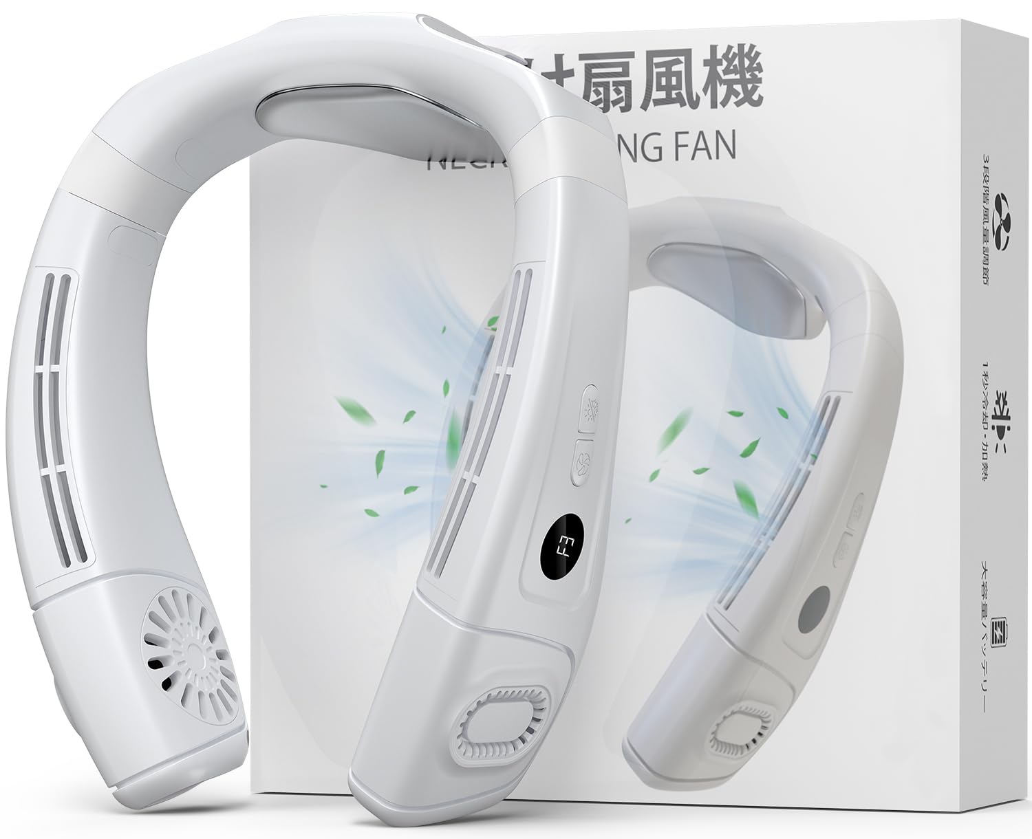 ネッククーラー 冷却プレート ネックファン 【冷暖両用＆上下風道3D送風＆超大冷却プレート】 首掛け扇風機 軽量 静音 羽なし 携帯扇風機 360度立体冷風 上下出風 ペルチェ素子 6000mAh大容