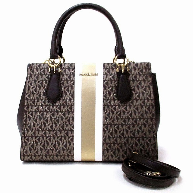 MICHAEL KORS アウトレット バッグ MARILYN サッチェル ミディアム MKシグネチャー ショルダーバッグ BRN