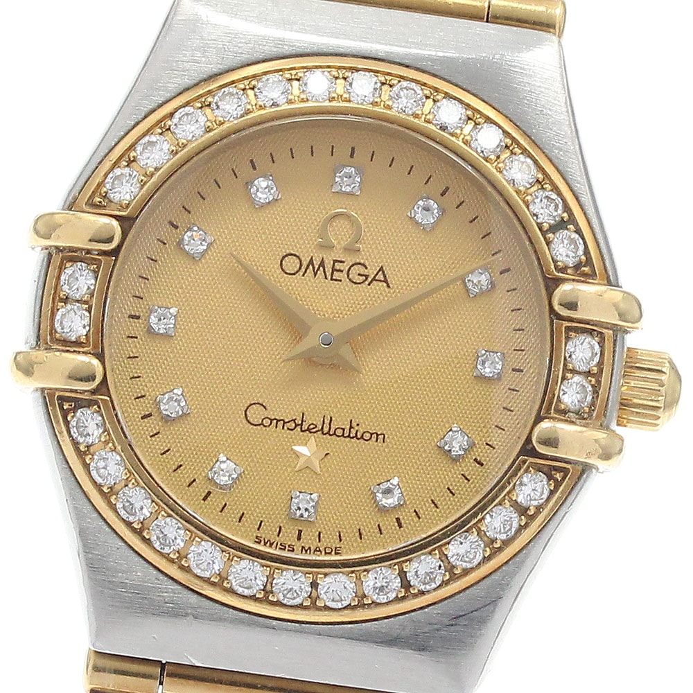 オメガ OMEGA 1267.15 コンステレーション ダイヤベゼル 12Pダイヤ フルバー クォーツ レディース _948250【中古】