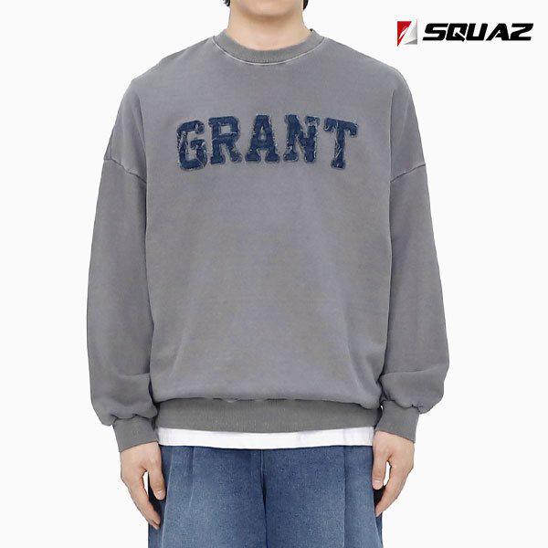 男女兼用スウェットシャツ レタリング刺繍ポイント長袖Tシャツ SPT096