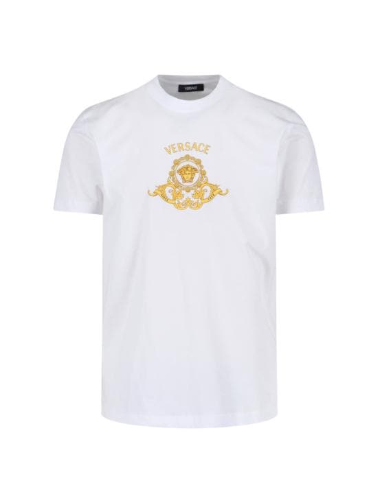 VERSACE Men T-Shirts 1013944 1A16704 1W000 White