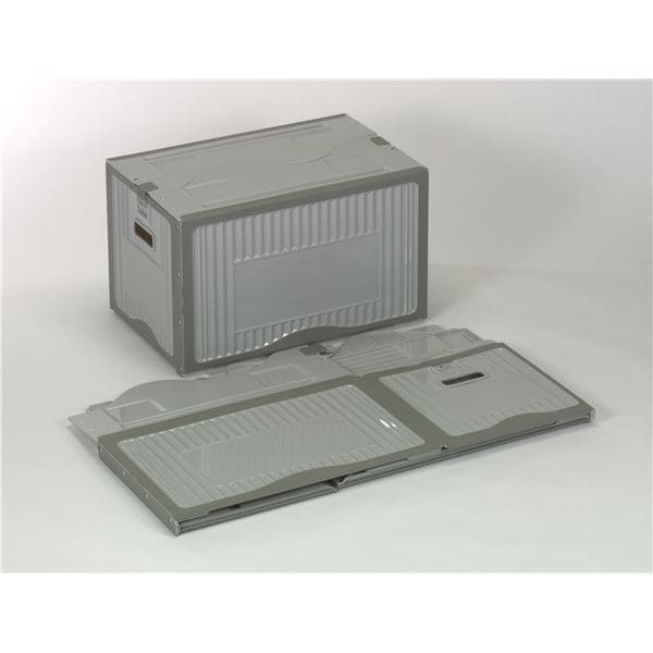 リスボックス/コンテナボックス (53B ライトグレー/グレー) 軽量 折りたたみ (耐久性 衝撃性 耐候性)