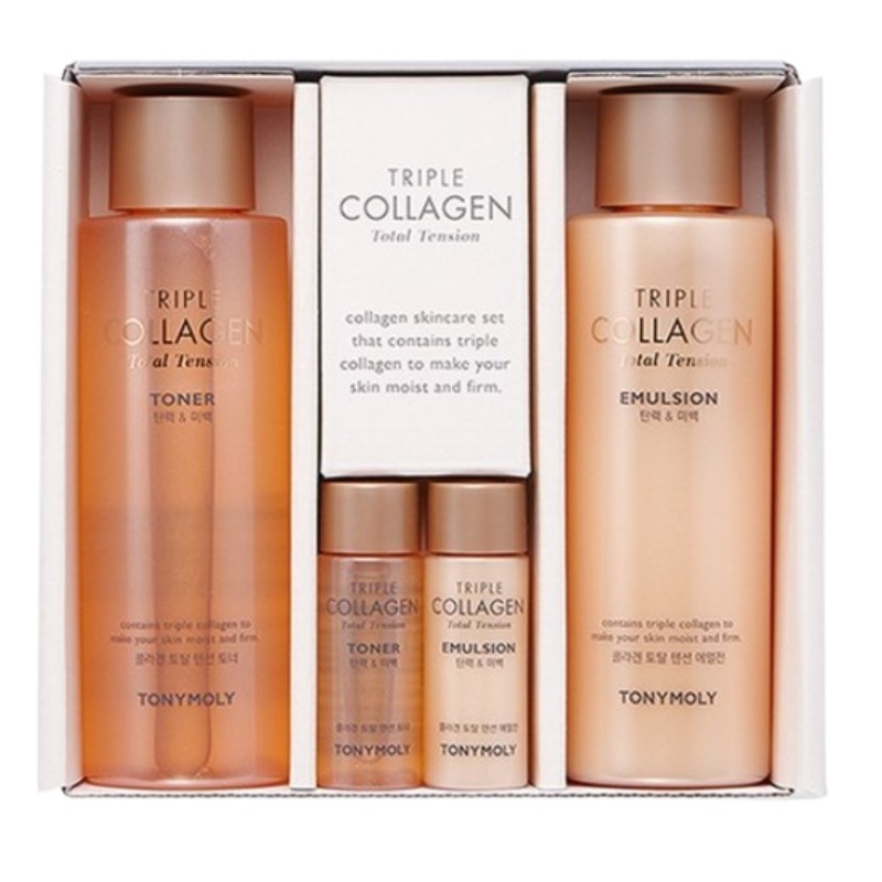 トリプル コラーゲン トータル テンション トナー & エマルジョン 2点セット 鎮静 弾力 保湿 栄養供給 活力 しわ防止