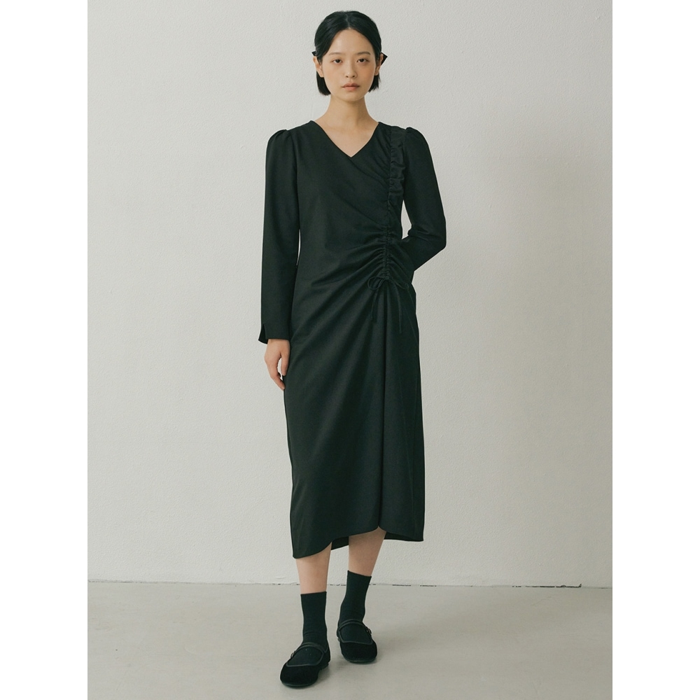 REORG FAL V ネックアウト シャーリング リボン OPS ブラック