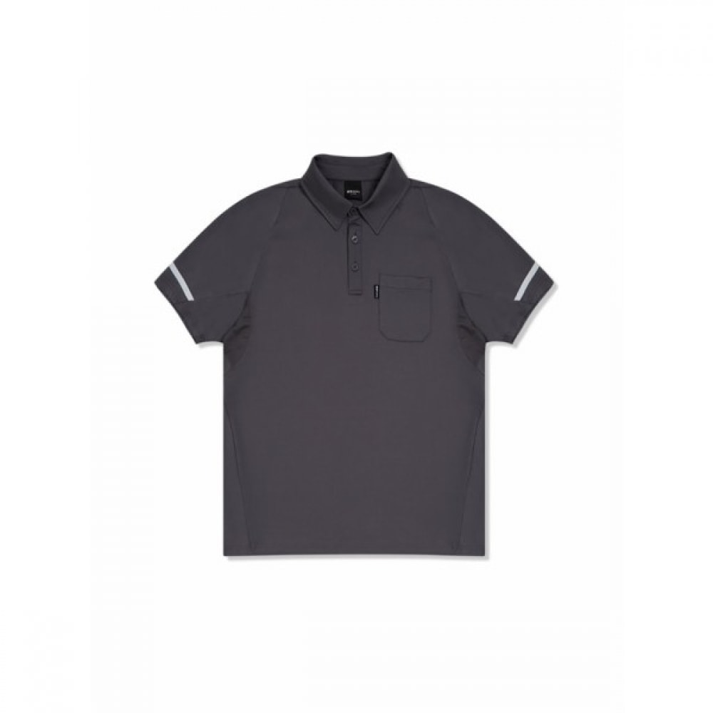(K2 Safety) 吸湿・速乾・着心地の良いポロショートスリーブTシャツ TS-221R (GR) _PMS22253C2