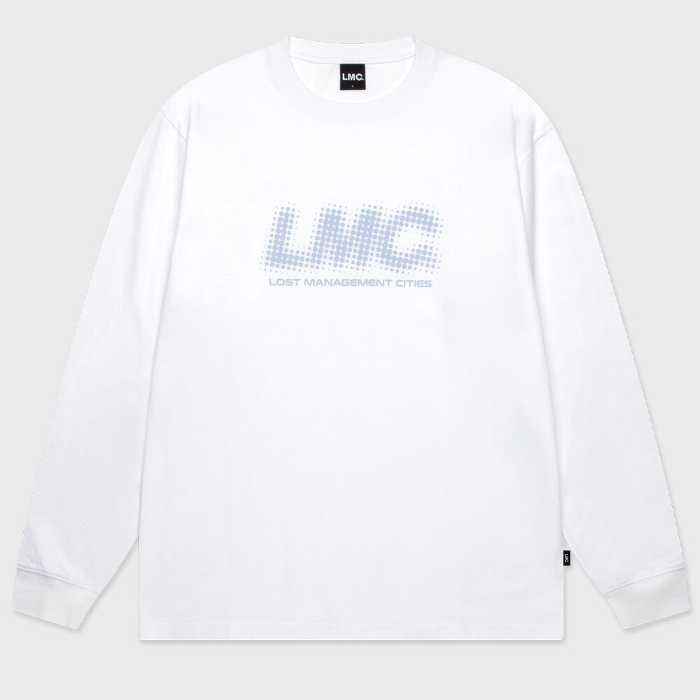 LMC ハーフトーンロングシルバー T シャツホワイト