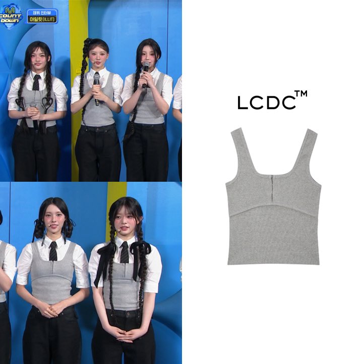 [LCDC TM][ILLIT着用] BUSTIER DETAIL TANK TOP 3色