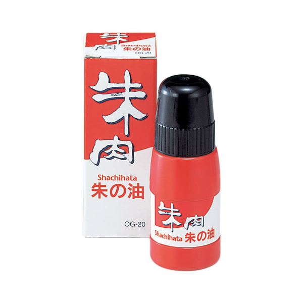 （まとめ） シヤチハタ 朱肉専用補充液 20ml OG-20 1個 (×10セット)