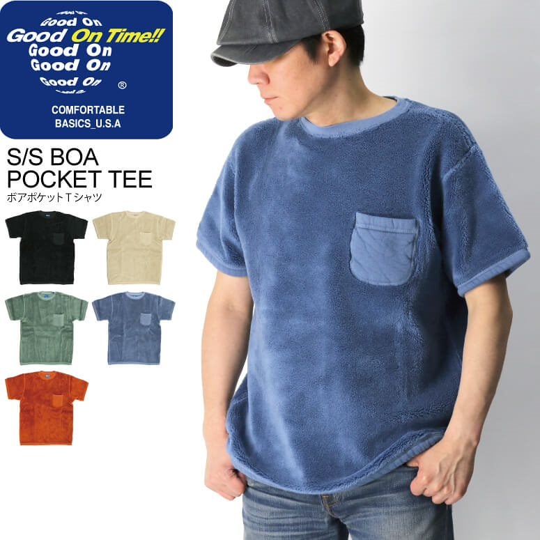 Good On(グッドオン) ショートスリーブ ボア ポケット Tシャツ カットソー メンズ レディース