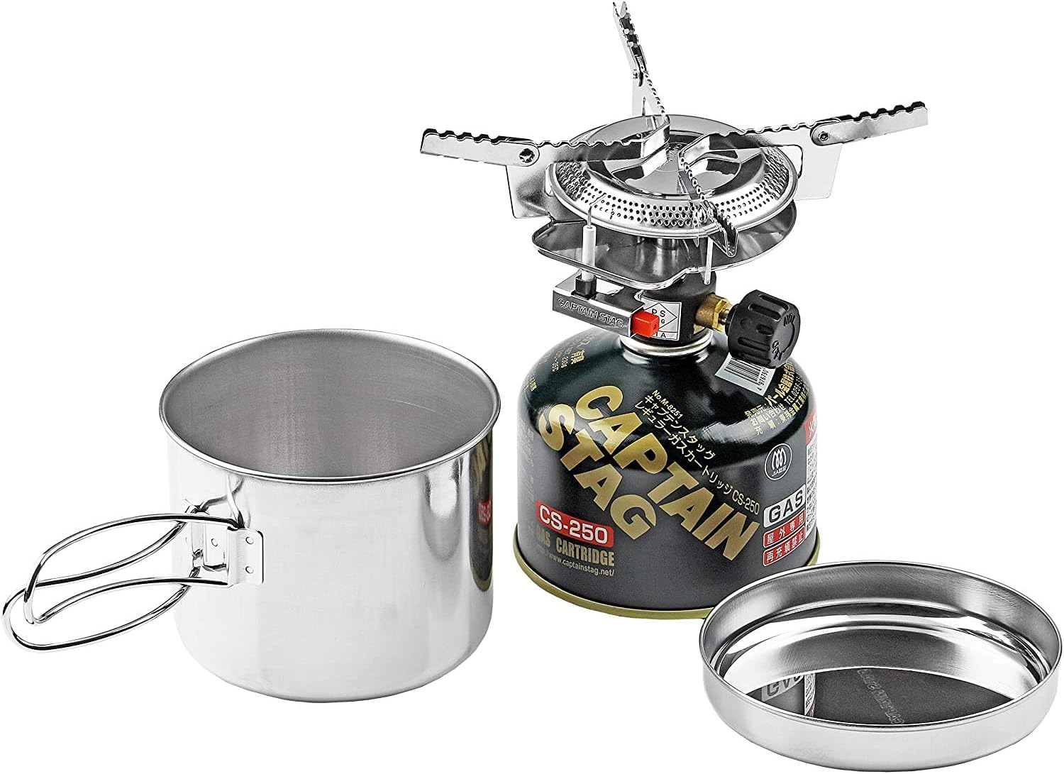キャプテンスタッグ(CAPTAIN STAG) 一人用鍋セット オーリック 小型 ガスバーナーコンロ・クッカーセットM-6400