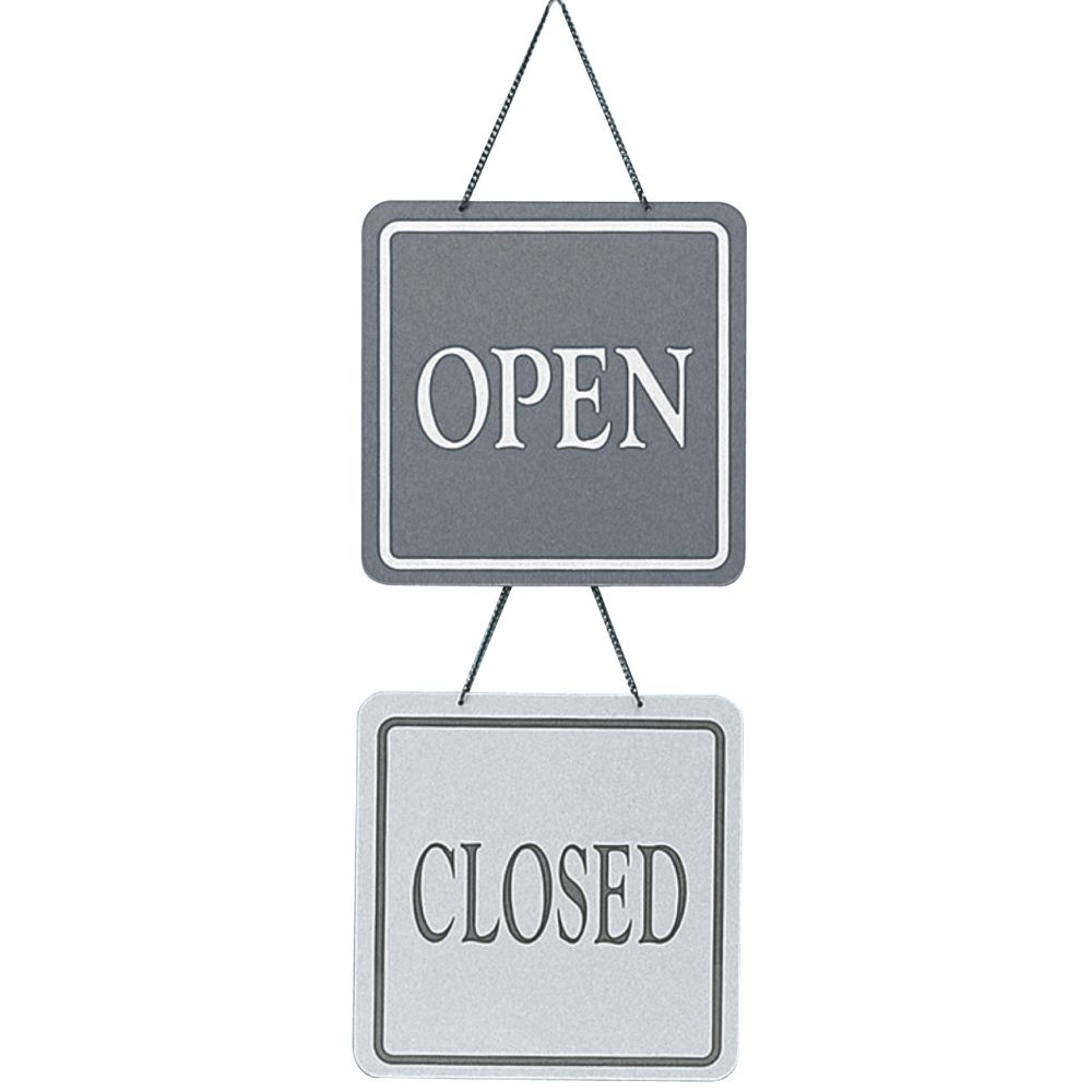 （まとめ買い）ササガワ 営業表示板 サインプレート アクリル灰 OPEN/CLOSED 1枚入 37-6100 [x3]