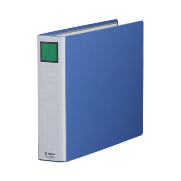 (まとめ) キングファイル スーパードッチ(脱・着)イージー B4ヨコ 500枚収容 背幅66mm 青 2495EA 1冊 (×10セット)