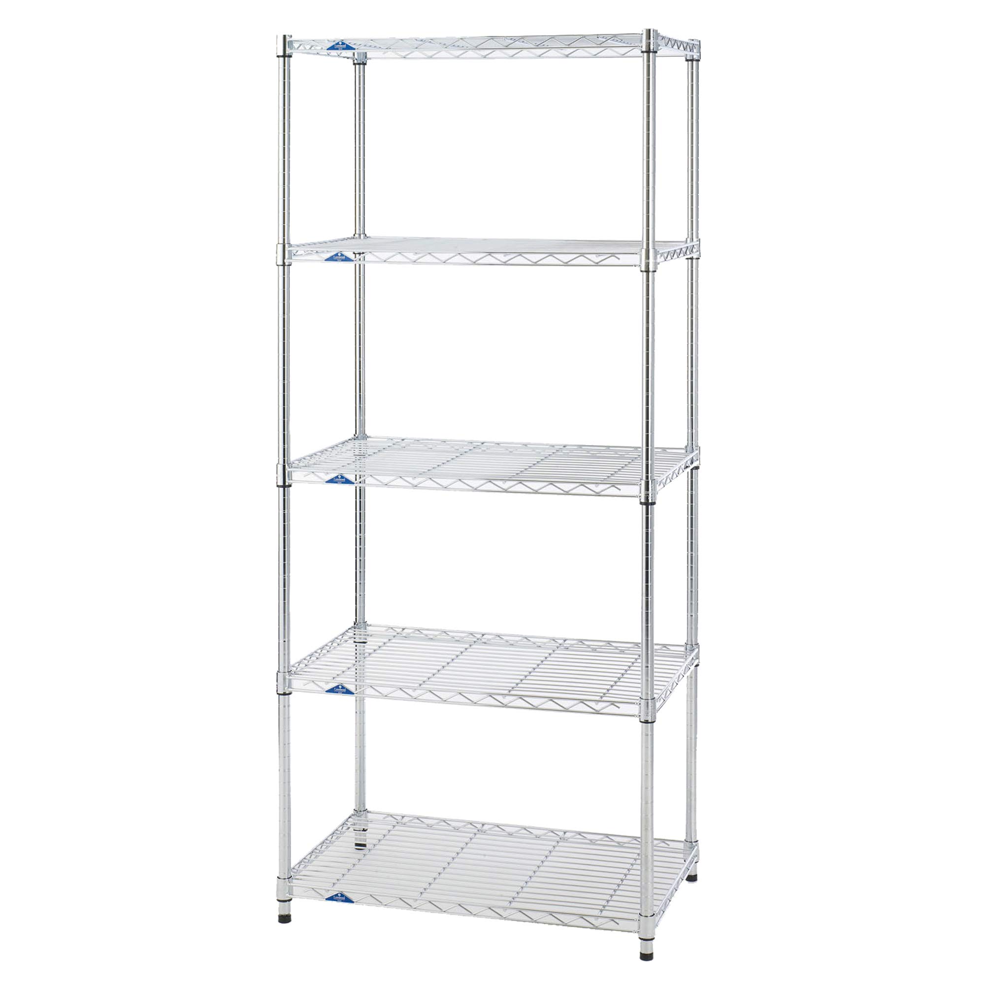 ドウシシャ ルミナス スリム ラック スチールラック 収納棚 幅75 5段 防サビ加工 キャスター付き 頑丈 耐荷重135kg (棚板1枚あたり) 豊富なカスタムパーツ ポール径25mm キッチン 幅