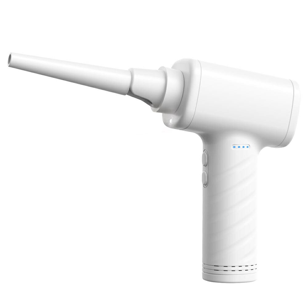 （まとめ買い）LEDライト付 電動エアダスター 充電式 風速調整3段階 ホワイト DAD-101WH [x3]