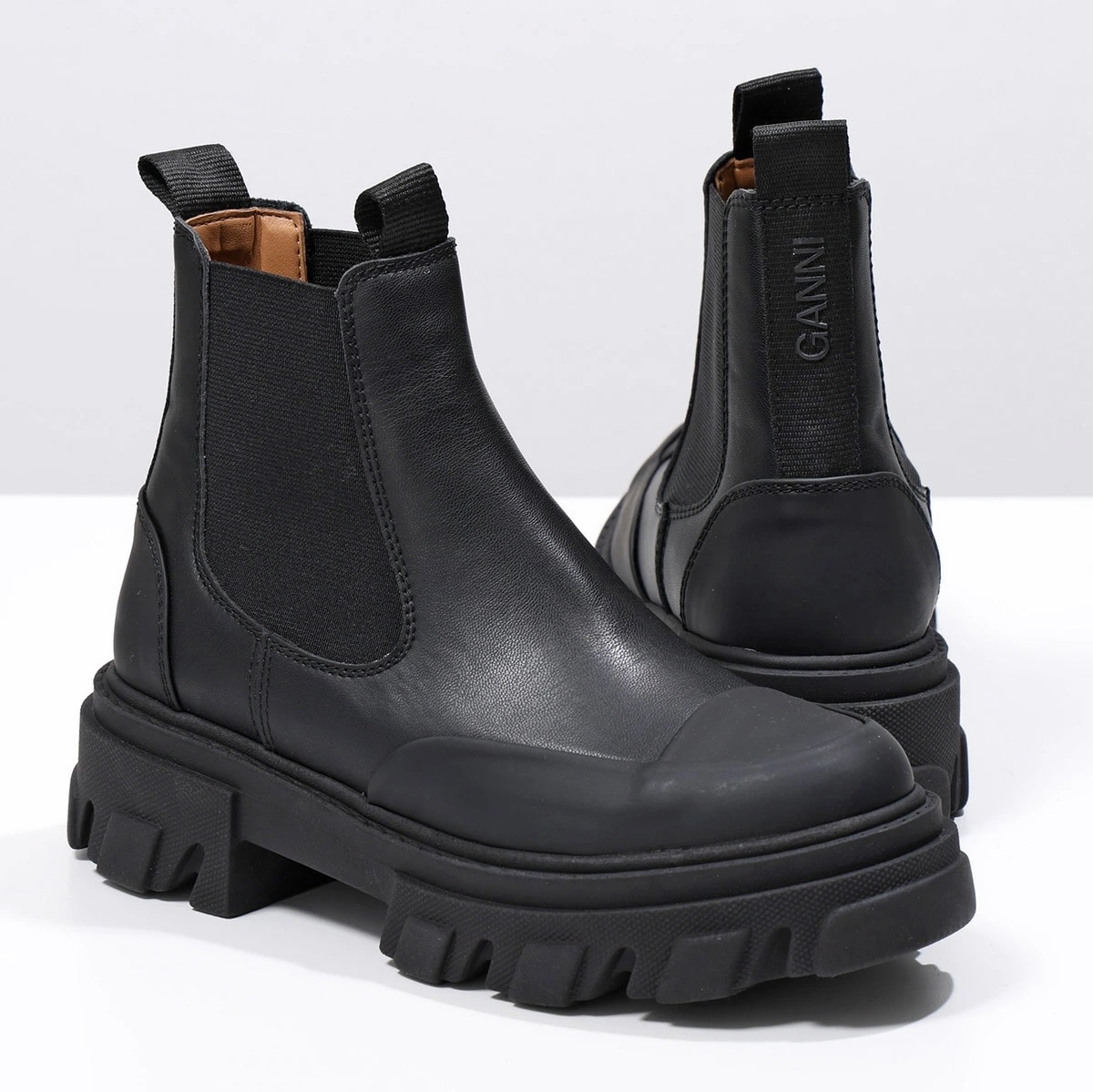 GANNI ガニー ショートブーツ Cleated Low Chelsea Boot Black Stitch S3237 4900 レディース チェルシーブーツ サイドゴア シューズ 靴 099/B