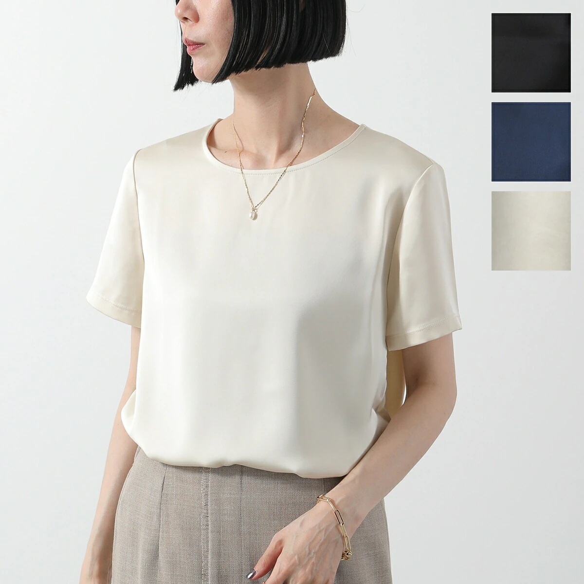 WEEKEND MAX MARA ウィークエンド マックスマーラ Tシャツ GILBERT ジルバート レディース サテン ジャージー 半袖 カットソー カラー4色