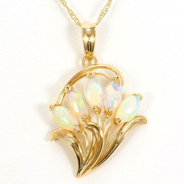 K18 18金 YG ネックレス オパール ジュエリー 中古