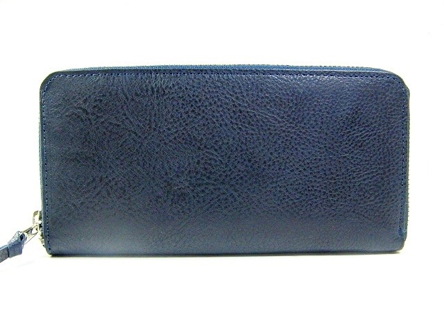 長財布　ラウンドファスナー　アリゾナ（イタリア産牛革） ネイビー
