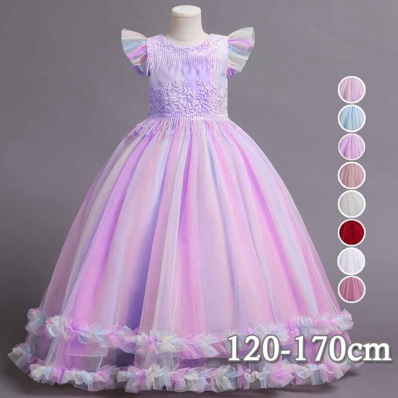 送料無料 子供 ドレス ロング ドレス 子供 発表会 結婚式 キッズ ドレス 花柄刺繍 フォーマルドレス 子どもドレス ジュニアドレス 結婚式 女の子 ドレスキッズワンピース発表会 ハロウィン 子供服 5,350円