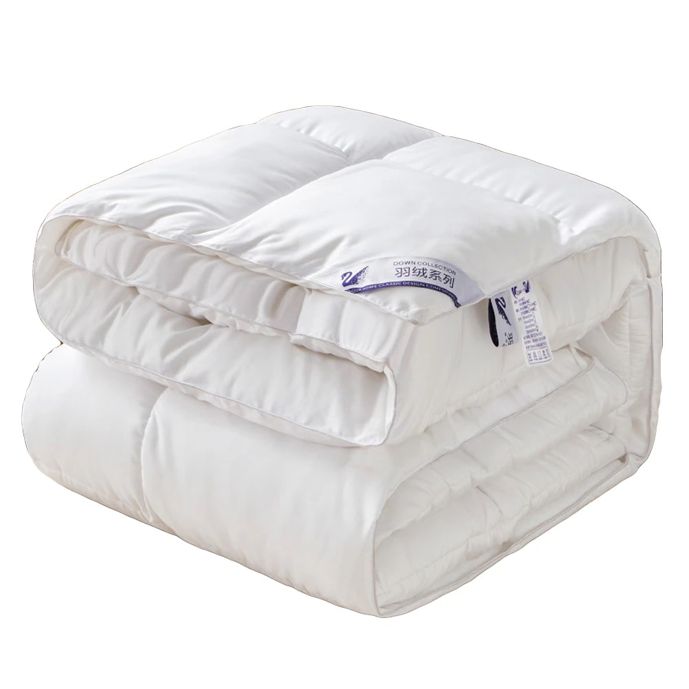 [最安値挑戦]！布団 立体キルト加工 保温力 ふんわり軽くて暖かい グースダウン95％ 掛け布団