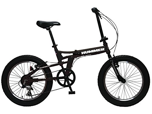 HUMMER(ハマー) FDB206FAT-BIKE ブラック 20インチ 極太3.0タイヤ 折りたたみ式 迫力ある自転車 シマノ製6段変速/前後Vブレーキシステム 13284-0199