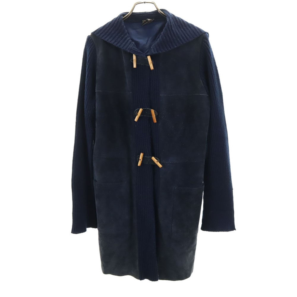 ブロンソン 80s 90s オールド 長袖 スエードレザージャケット L ネイビー系 BRONSON ニット切替 レディース