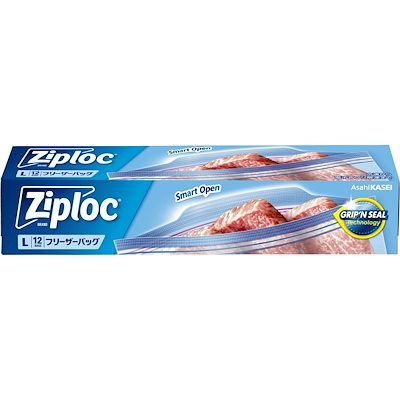 他サイト： 旭化成ホームプロダクツ　Ziploc(ジップロック)フリーザーバッグ L 通常品 12枚の商品画像