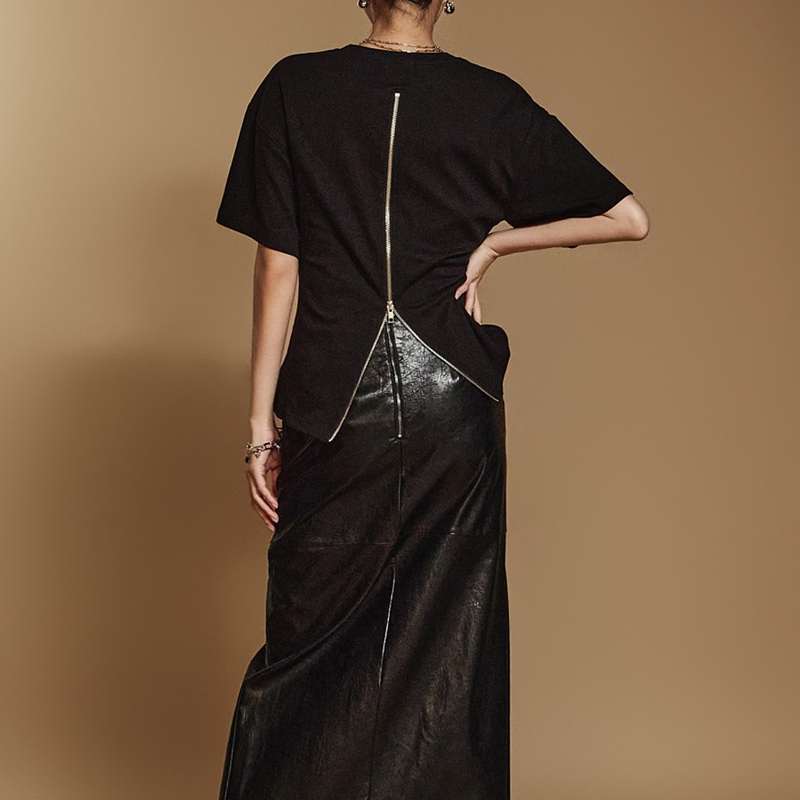 E3549 白地ファー トップ