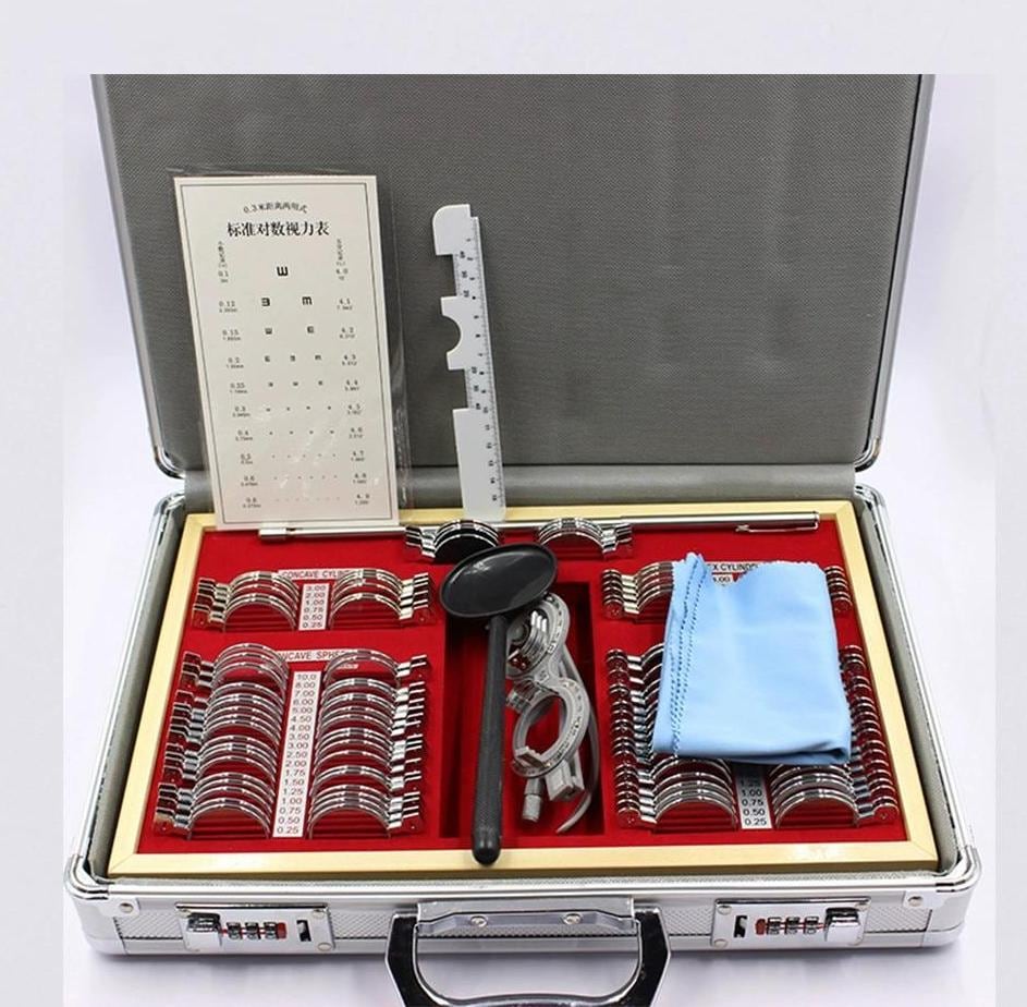 光学レンズ 検眼リムキットセット 104個 セットバージョン 検眼テストトライアルレンズ 金属検眼テストメガネ アルミニウムケース トライアルレンズケース 13,237円