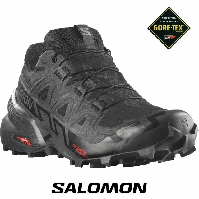 サロモン レディース スニーカー ゴアテックス スピードクロス 6 GTX W 防水 トレイルランニングシューズ ローカット 滑りにくい 靴 ブラック アウトドアシューズ 417434 送料無料r