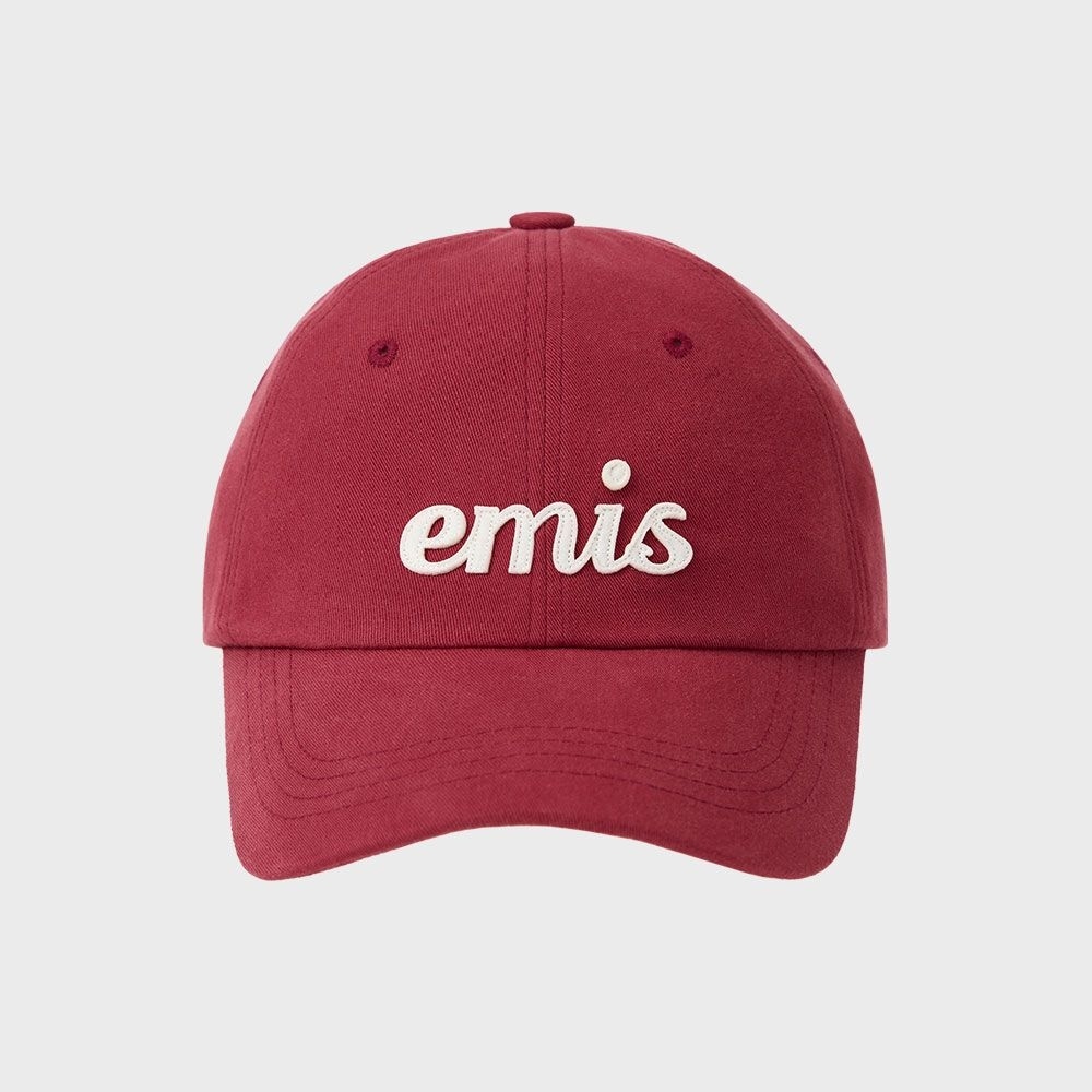 EMIS アップリケボールキャップ-レッド