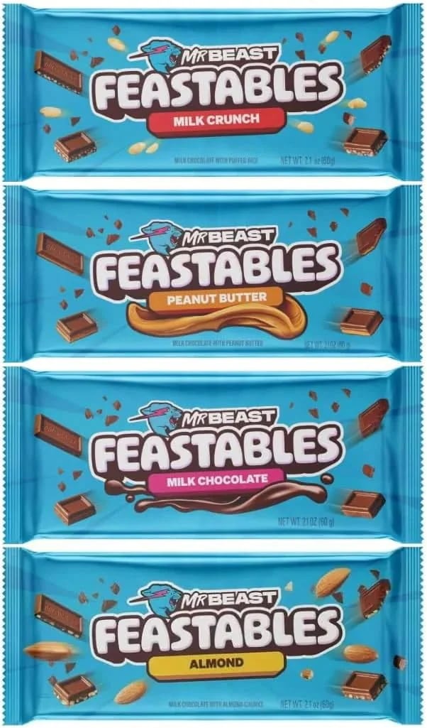 おいしいおやつ！Feast Ables Mr Boost Milk Chocolate Bar Sampler Varieties Pack 60g 4 Count
