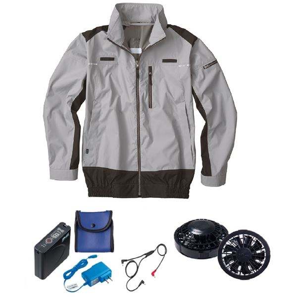 KU92110 空調服 ポリ製 遮熱フルハーネス仕様 FAN2200B/LISUPER1 銀 LL