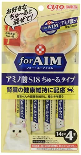 他サイト： 猫forAIMちゅ~る腎臓の健康維持に配慮アミノ酸S18ちゅ~るタイプ4本6個セットの商品画像