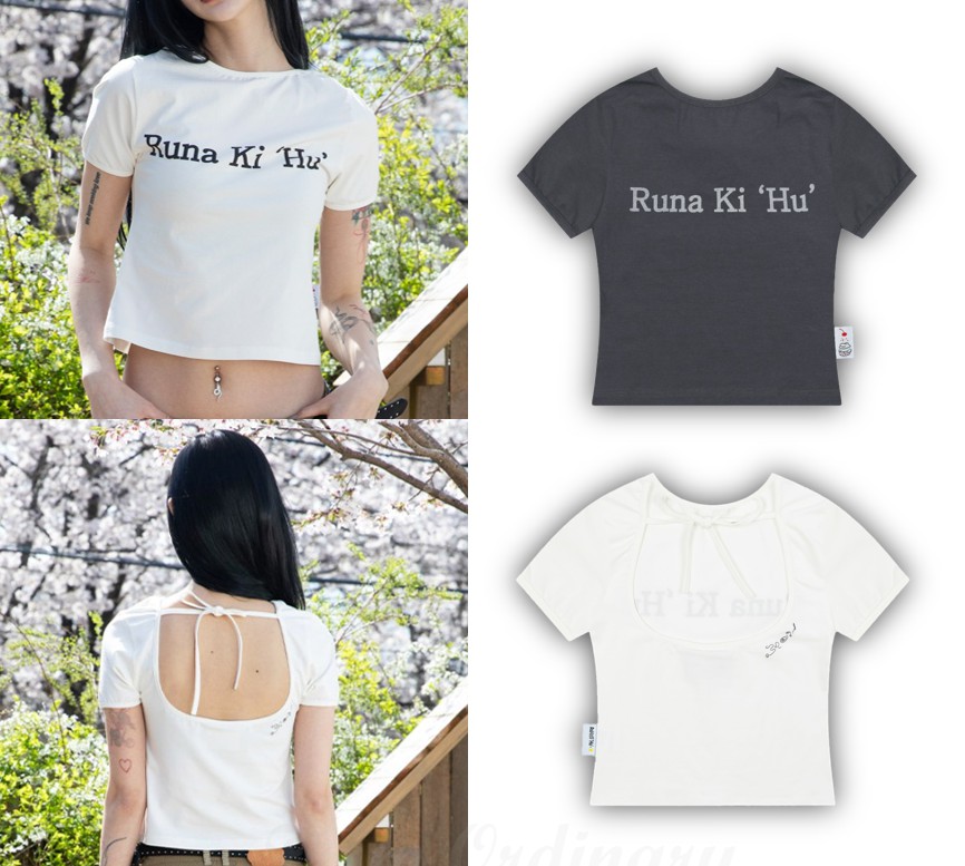 [RuNaKi Hu] Runaki Hu Backless Short Sleeve T-shirt (WXT058)